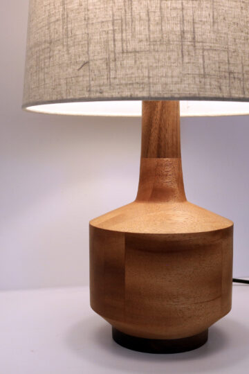 African Mahogany and Walnut Table Lamp - LMD