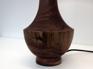 Walnut Bell Lamp | Turned Modern Side Light