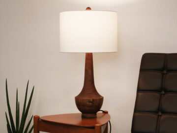 Walnut Bell Lamp | Turned Modern Side Light